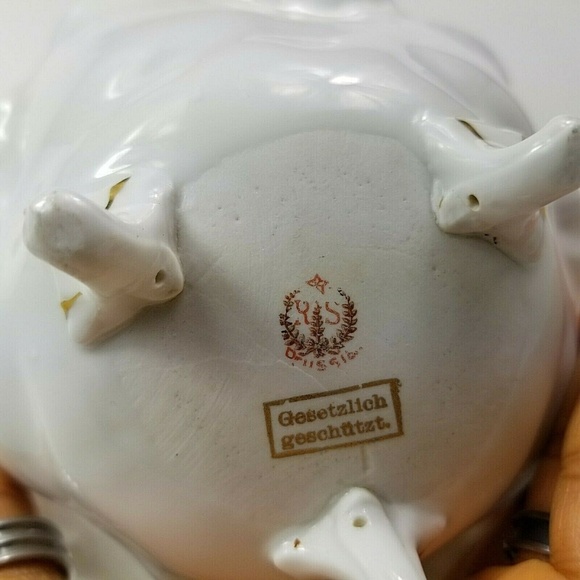 Antique RS Prussia Germany Footed Bowl Candle - Picture 3 of 8